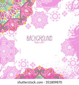 Mandala. Ethnic decorative background. Hand drawn background. Islam, Arabic, Indian, ottoman motifs.