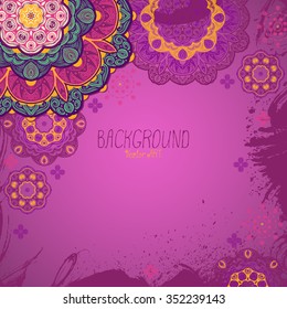 Mandala. Ethnic decorative background. Hand drawn background. Islam, Arabic, Indian, ottoman motifs.