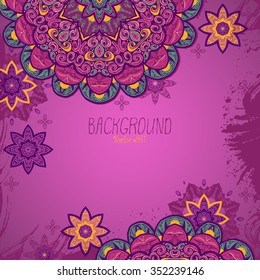 Mandala. Ethnic decorative background. Hand drawn background. Islam, Arabic, Indian, ottoman motifs.