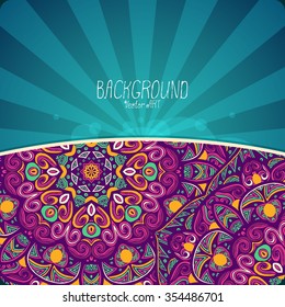 Mandala. Ethnic decorative background. Hand drawn background. Islam, Arabic, Indian, ottoman motifs.