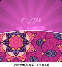Mandala. Ethnic decorative background. Hand drawn background. Islam, Arabic, Indian, ottoman motifs.