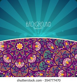 Mandala. Ethnic decorative background. Hand drawn background. Islam, Arabic, Indian, ottoman motifs.