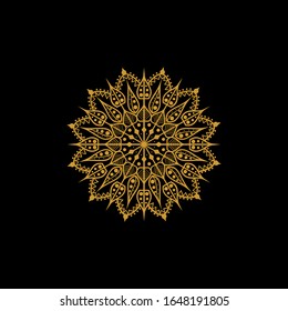 Mandala Elementos decorativos étnicos adornos de oro en estilo oriental