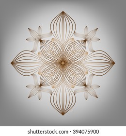 Mandala. Ethnic decorative element. Flower ornament. Hand drawn background. Islam, Arabic, Indian, ottoman motifs.