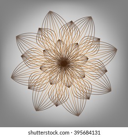 Mandala. Ethnic decorative element. Flower ornament. Hand drawn background. Islam, Arabic, Indian, ottoman motifs.