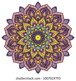 Mandala. Ethnic decorative element. Hand drawn backdrop. Islam, Arabic, Indian, ottoman motifs. Boho style.