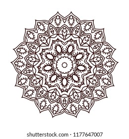 Mandala. Ethnic decorative element. Hand drawn backdrop. Islam, Arabic, Indian, ottoman motifs. Boho style. Vector for coloring page for adults
