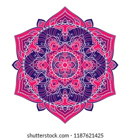 Mandala. Ethnic decorative element. Hand drawn backdrop. Islam, Arabic, Indian, ottoman motifs. Boho style.