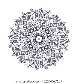 Mandala. Ethnic decorative element. Hand drawn backdrop. Islam, Arabic, Indian, ottoman motifs. Boho style. Vector for coloring page for adults