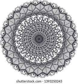 Mandala. Ethnic decorative element. Hand drawn backdrop. Islam, Arabic, Indian, ottoman motifs. Boho style. Vector for coloring page for adults