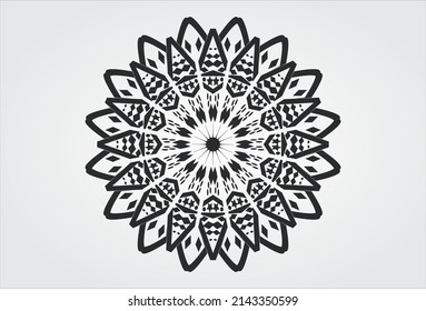 Mandala. Ethnic decorative element. Hand drawn backdrop. Islam, Arabic, Indian, ottoman motifs. Boho style. Vector for coloring page for adults