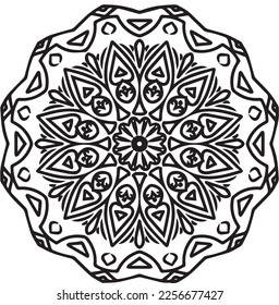Mandala. Elementos de decoración étnica. Fondo dibujado a mano. Motivos islámicos, árabes, indios, otomanos. Estilo boho. Vector para la página de color para adultos