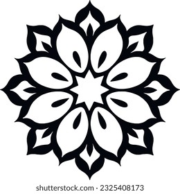 Mandala. Ethnic decorative element. Hand drawn backdrop. Islam, Arabic, Indian, ottoman motifs. flower logo vector simple abstract flat mandala tattoo plant color blossom floret bloom stencil
