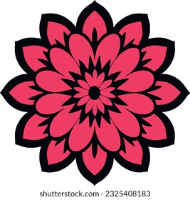 Mandala. Ethnic decorative element. Hand drawn backdrop. Islam, Arabic, Indian, ottoman motifs. flower logo vector simple abstract flat mandala tattoo plant color blossom floret bloom stencil