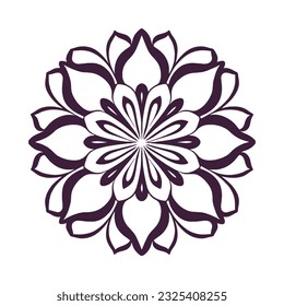 Mandala. Ethnic decorative element. Hand drawn backdrop. Islam, Arabic, Indian, ottoman motifs. flower logo vector simple abstract flat mandala tattoo plant color blossom floret bloom stencil