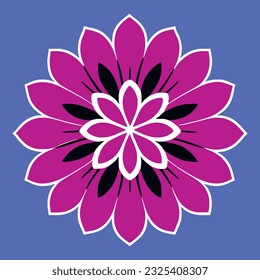 Mandala. Ethnic decorative element. Hand drawn backdrop. Islam, Arabic, Indian, ottoman motifs. flower logo vector simple abstract flat mandala tattoo plant color blossom floret bloom stencil
