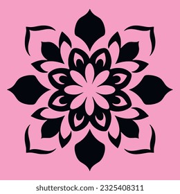Mandala. Ethnic decorative element. Hand drawn backdrop. Islam, Arabic, Indian, ottoman motifs. flower logo vector simple abstract flat mandala tattoo plant color blossom floret bloom stencil