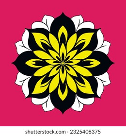 Mandala. Ethnic decorative element. Hand drawn backdrop. Islam, Arabic, Indian, ottoman motifs. flower logo vector simple abstract flat mandala tattoo plant color blossom floret bloom stencil