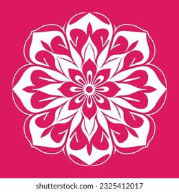 Mandala. Ethnic decorative element. Hand drawn backdrop. Islam, Arabic, Indian, ottoman motifs. flower logo vector simple abstract flat mandala tattoo plant color blossom floret bloom stencil