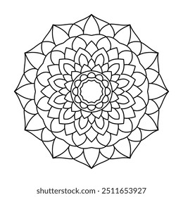 Mandala Ethnic decorative element. Hand drawn backdrop. Islam, Arabic, Indian, ottoman motifs. Boho style. Vector for coloring page for adults