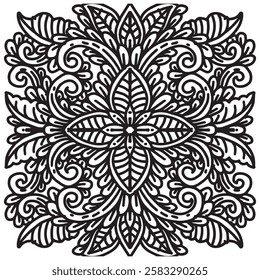 Mandala. Ethnic decorative element. Hand drawn backdrop. Islam, Arabic, Indian, ottoman motifs.