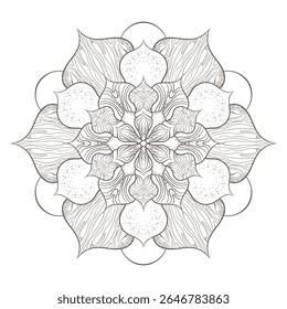 Mandala. Ethnic decorative element. Hand drawn backdrop. Islam, Arabic, Indian, ottoman motifs.