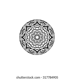 Mandala. Ethnic decorative element. Hand drawn backdrop. Islam, Arabic, Indian, ottoman motifs. Boho style.