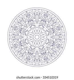 Mandala. Ethnic decorative element. Hand drawn backdrop. Islam, Arabic, Indian, ottoman motifs. Boho style.