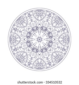 Mandala. Ethnic decorative element. Hand drawn backdrop. Islam, Arabic, Indian, ottoman motifs. Boho style.