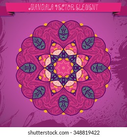 Mandala. Ethnic decorative element. Hand drawn background. Islam, Arabic, Indian, ottoman motifs.