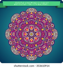 Mandala. Ethnic decorative element. Hand drawn background. Islam, Arabic, Indian, ottoman motifs.