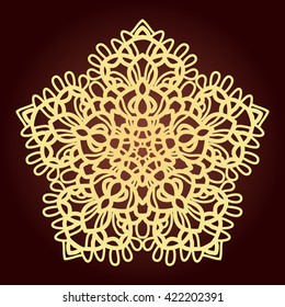 Mandala. Ethnic decorative element. Hand drawn backdrop. Islam, Arabic, Indian, ottoman motifs. Boho style. 