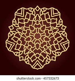 Mandala. Ethnic decorative element. Hand drawn backdrop. Islam, Arabic, Indian, ottoman motifs. Boho style. Line art for adult coloring book page design.