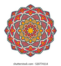 Mandala. Ethnic decorative element. Hand drawn backdrop. Islam, Arabic, Indian, ottoman motifs. Boho style.