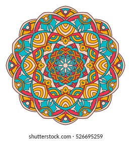 Mandala. Ethnic decorative element. Hand drawn backdrop. Islam, Arabic, Indian, ottoman motifs. Boho style.