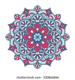 Mandala. Ethnic decorative element. Hand drawn backdrop. Islam, Arabic, Indian, ottoman motifs. Boho style.