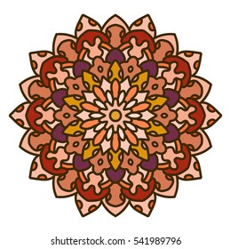 Mandala. Ethnic decorative element. Hand drawn backdrop. Islam, Arabic, Indian, ottoman motifs. Boho style.