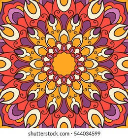 Mandala. Ethnic decorative element. Hand drawn backdrop. Islam, Arabic, Indian, ottoman motifs. Boho style.