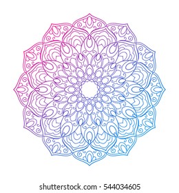 Mandala. Ethnic decorative element. Hand drawn backdrop. Islam, Arabic, Indian, ottoman motifs. Boho style.