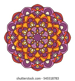 Mandala. Ethnic decorative element. Hand drawn backdrop. Islam, Arabic, Indian, ottoman motifs. Boho style.