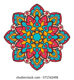 Mandala. Ethnic decorative element. Hand drawn backdrop. Islam, Arabic, Indian, ottoman motifs. Boho style.