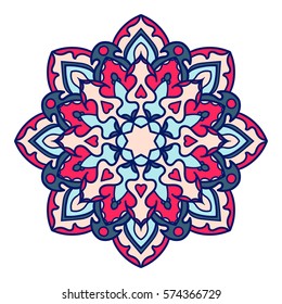 Mandala. Ethnic decorative element. Hand drawn backdrop. Islam, Arabic, Indian, ottoman motifs. Boho style.