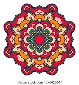 Mandala. Ethnic decorative element. Hand drawn backdrop. Islam, Arabic, Indian, ottoman motifs. Boho style.