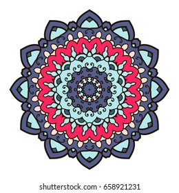 Mandala. Ethnic decorative element. Hand drawn backdrop. Islam, Arabic, Indian, ottoman motifs. Boho style.