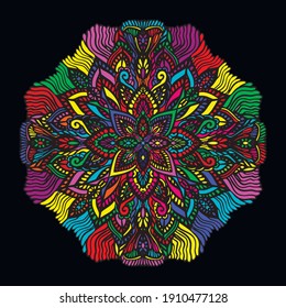 Mandala. Ethnic decorative elements. Hand drawn background. Islam, Arabic, Indian, ottoman motifs.
