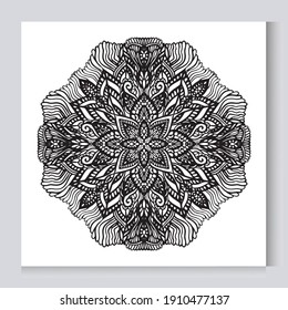 Mandala. Ethnic decorative elements. Hand drawn background. Islam, Arabic, Indian, ottoman motifs.