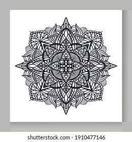 Mandala. Ethnic decorative elements. Hand drawn background. Islam, Arabic, Indian, ottoman motifs.