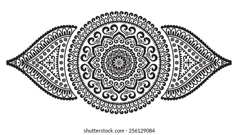 Mandala. Ethnic decorative elements. Hand drawn background. Islam, Arabic, Indian, ottoman motifs. 