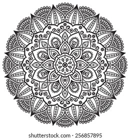 Mandala. Ethnic decorative elements. Hand drawn background. Islam, Arabic, Indian, ottoman motifs. 