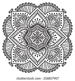 Mandala. Ethnic decorative elements. Hand drawn background. Islam, Arabic, Indian, ottoman motifs. 